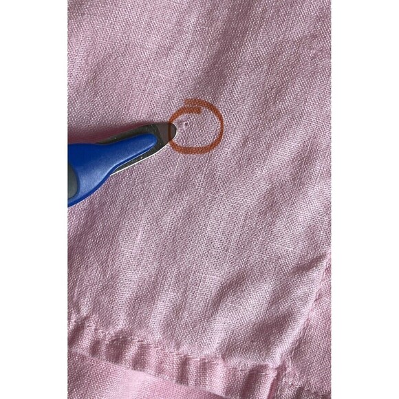 Flax Pink Linen Button Up Shirt Size S Fits 4-6 Collared Long Sleeve Lagenlook - Picture 11 of 12